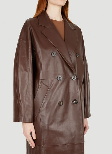 Max Mara Ussuri Leather Trench Coat Brown max0249011