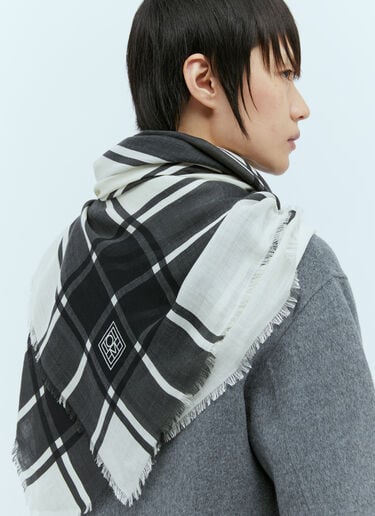 TOTEME Wool And Silk Check Scarf Black tot0256023