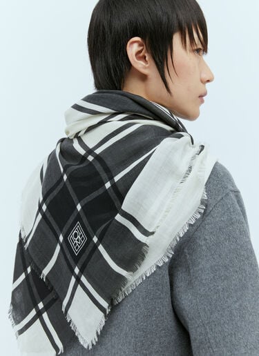 Wool And Silk Check Scarf TOTEME Wool And Silk Check Scarf Black tot0256023