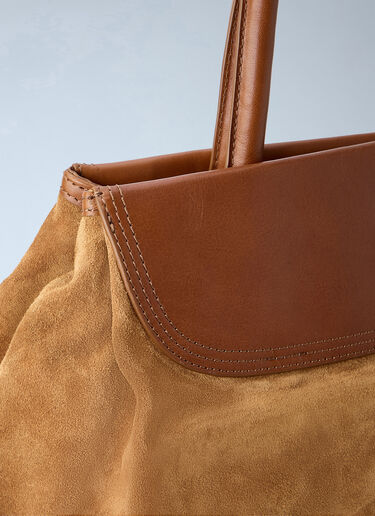 Dries Van Noten Blossom Suede Top Handle Bag Brown dvn0264038