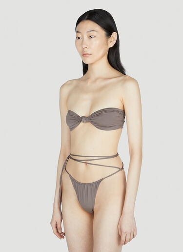 Saint Laurent Bandeau Bikini Top Grey sla0251040