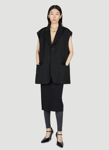 Raf Simons Elasticated Cuff Sleeveless Blazer Black raf0252010