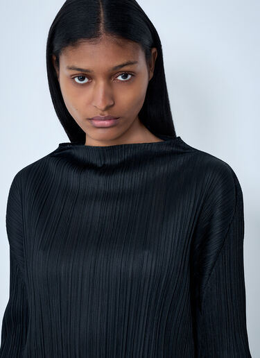 Pleated Long Sleeve Dress Pleats Please Issey Miyake Pleated Long Sleeve Dress Black plp0263004