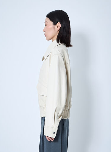 Lemaire Leather Blouson Cream lem0260011