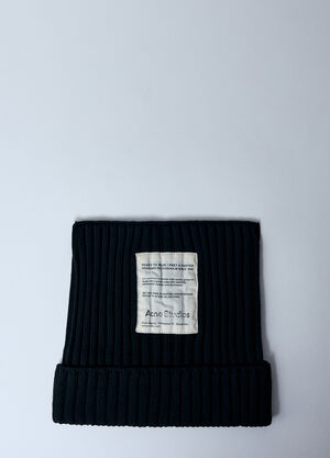 Acne Studios Ribbed Square Beanie Blue acn0157042