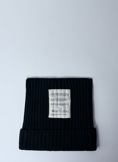 Acne Studios 리브드 스퀘어 비니 블랙 acn0159029
