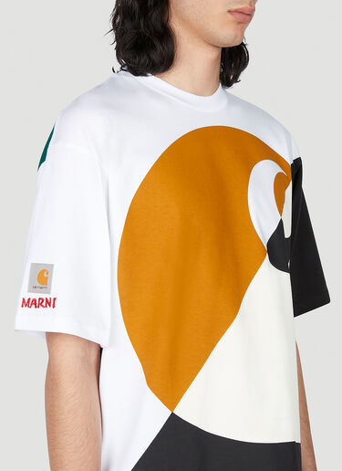 Marni x Carhartt カラーブロックTシャツ ホワイト mca0150012