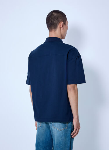 Saint Laurent Cassandre Polo In Cotton Piqué Navy sla0166012
