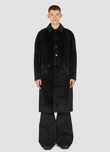 Courrèges Oversized Hairy Coat Black cou0150004