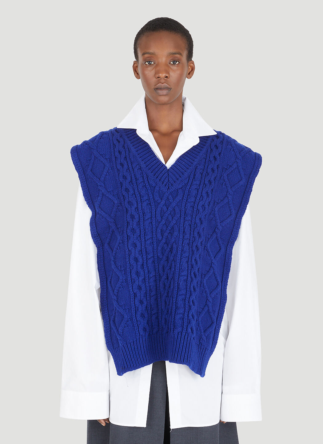 Maison Margiela Poncho Sweater in Blue LN CC