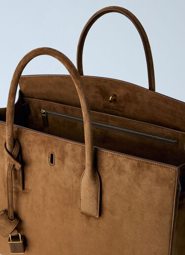 Saint Laurent Sac De Jour Suede Handbag Brown sla0263094