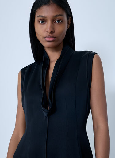 Jil Sander V-Neck Midi Dress Black jil0264004