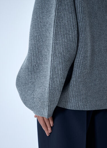 TOTEME Ribbed Wool Cardigan Grey tot0263011