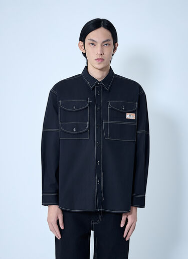 Story mfg. Contrast Stitch Utility Shirt Black mfg0163002