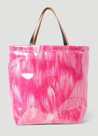 Marni Contained Faux Fur Tote Bag Pink mni0153031