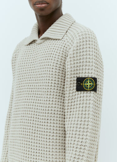 スプレッドカラー ウールセーター Stone Island スプレッドカラー ウールセーター クリーム sto0154062