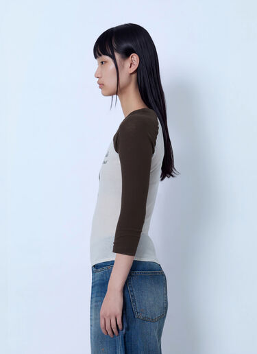 Acne Studios Raglan Sleeve Graphic T-Shirt Brown acn0265074