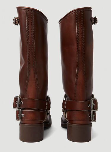 Miu Miu Motorcycle Boots Brown miu0250055