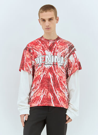 DEMMO Return To Flesh Long-Sleeve T-Shirt Red dem0159003