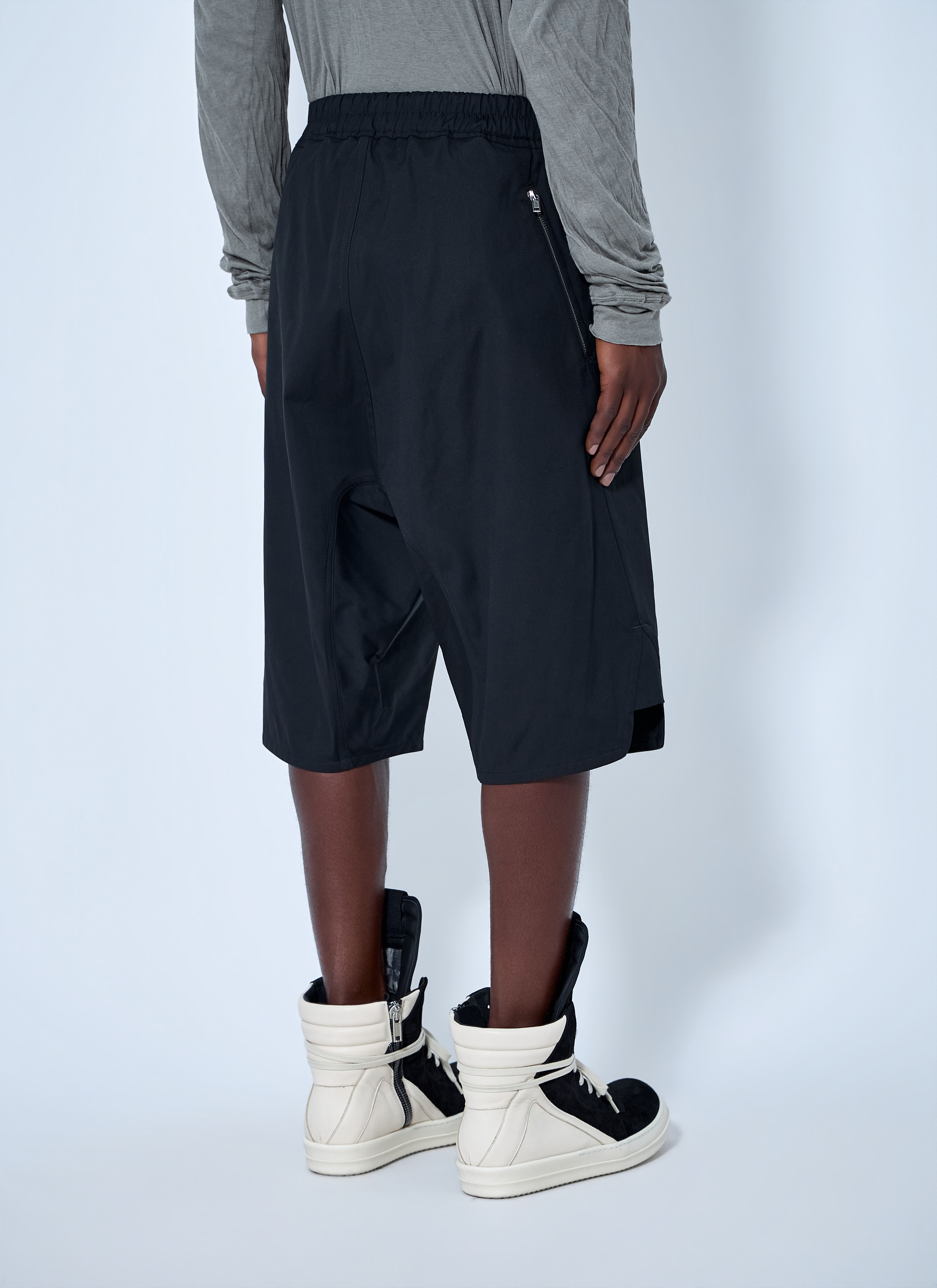 Rickowens 短丈 Rick Owens Men's' Basket Swingers Heavy Poplin Shorts in Black