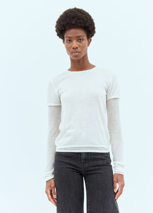 Versace Layered Knit T-Shirt White ver0258021