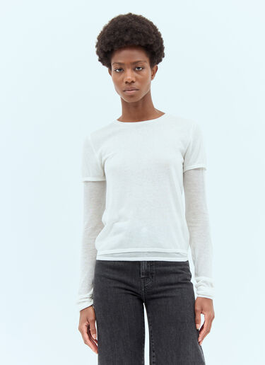 Layered Knit T-Shirt TOTEME Layered Knit T-Shirt White tot0257031