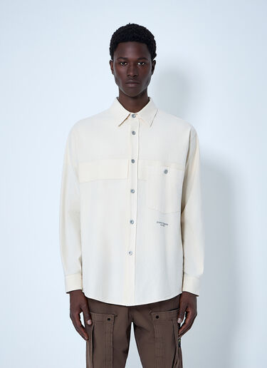 Stone Island Long Sleeve Cotton Button-Down Shirt Ivory sto0164046