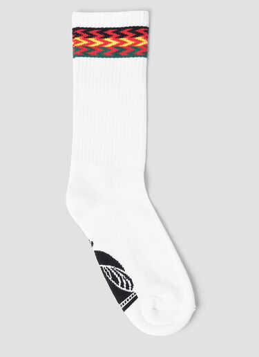 Lanvin Logo Intarsia Socks White lnv0149027