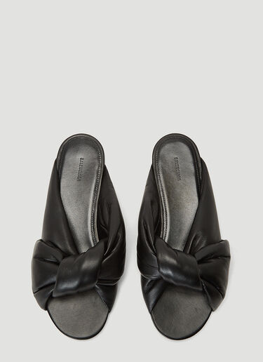 Balenciaga Drapy Leather Slides Black bal0243038