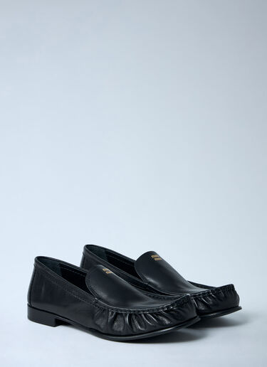 Leather Loafers Miu Miu Leather Loafers Black miu0263022