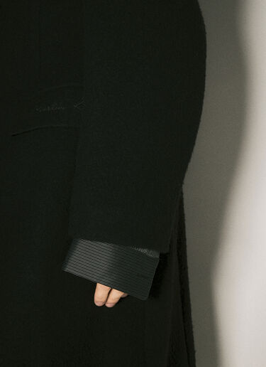 Martine Rose Double-Breasted Shirt Overcoat Black mtr0158007