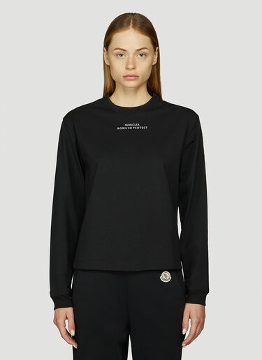 Moncler Born To Protect Long-Sleeved T-Shirt Black mon0247049