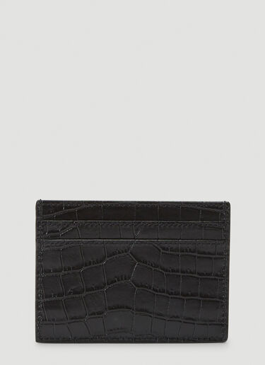 Saint Laurent Embossed Card Holder Black sla0140038