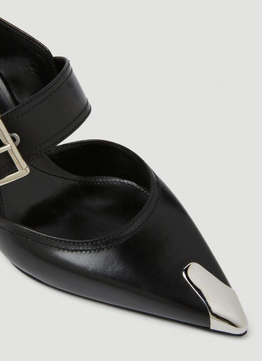 Alexander McQueen 扣带尖头高跟鞋 黑 amq0249039