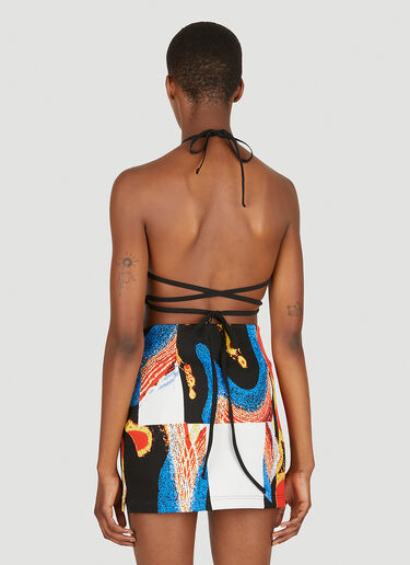 Ambush Halterneck Graphic Knit Top Blue amb0250014