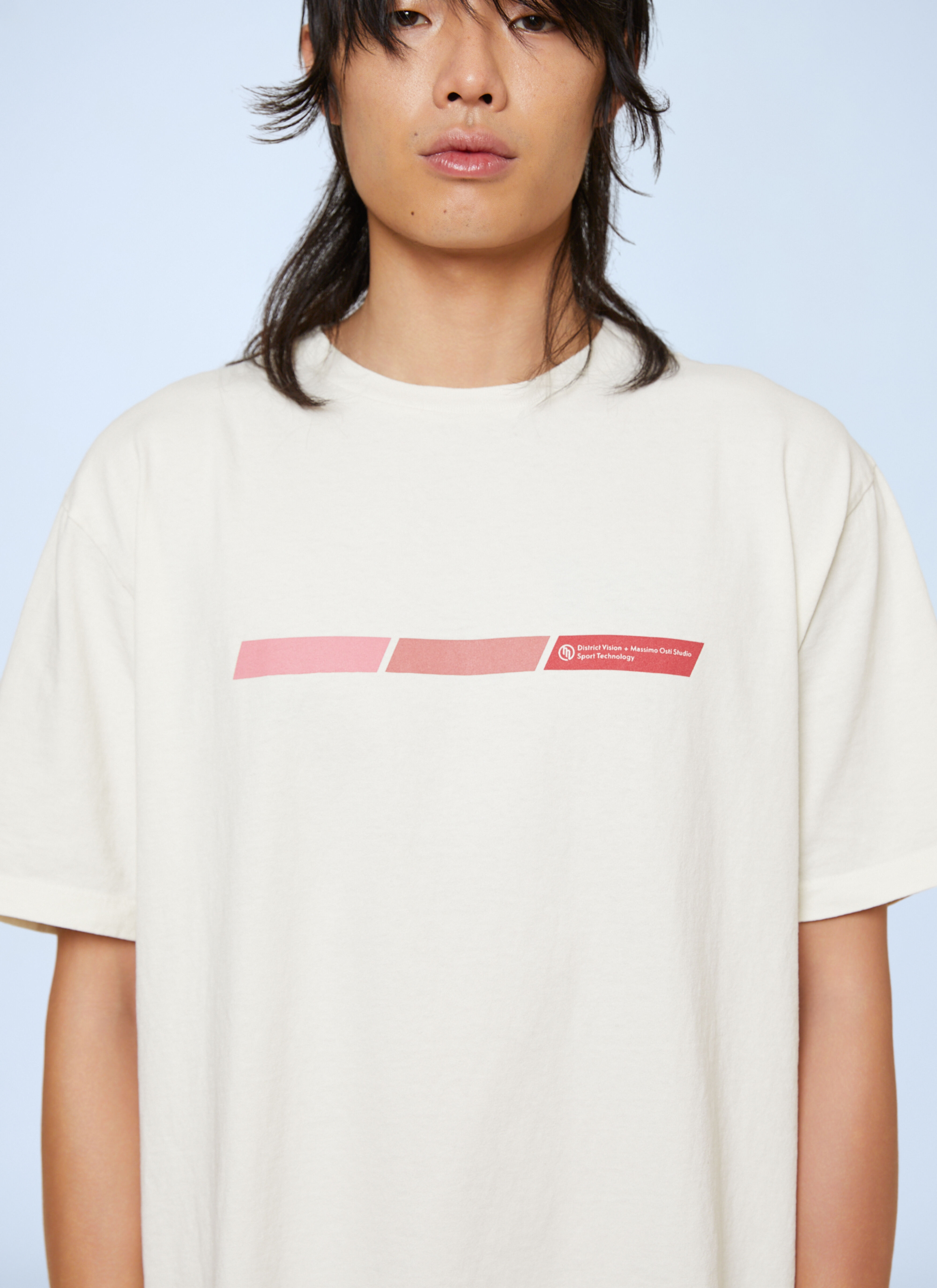 District Vision x Massimo Osti Men's' Logo Motif T-Shirt in White