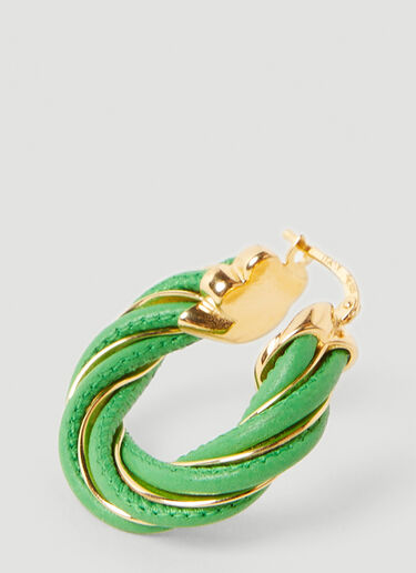 Bottega Veneta Twist Hoop Earrings Green bov0251124