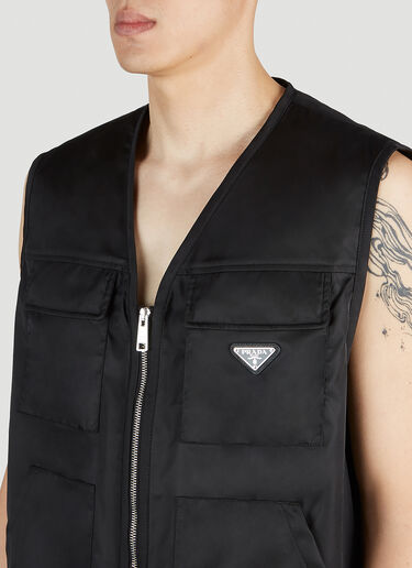 Prada Re-Nylon Utility Gilet Black pra0152026