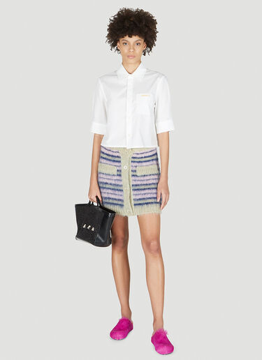 Marni Button Down Striped Skirt Lilac mni0251014