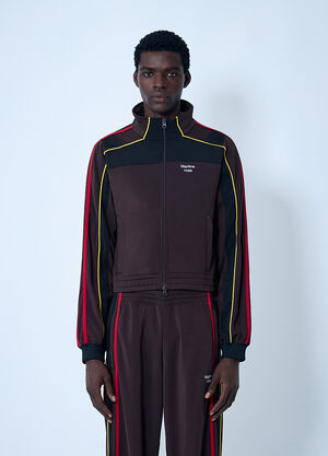 Martine Rose Logo Motif Shrunken Track Jacket Brown mtr0162007