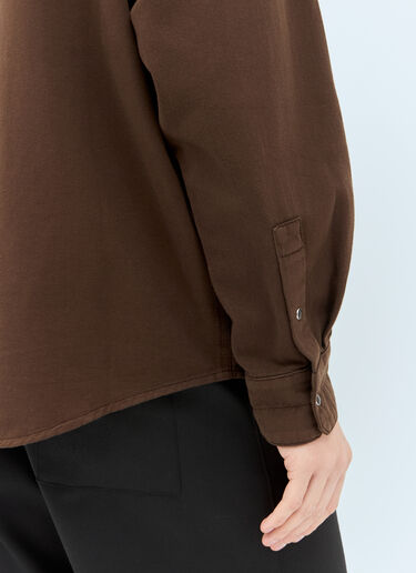 Lemaire Denim Shirt With Snaps Brown lem0158007