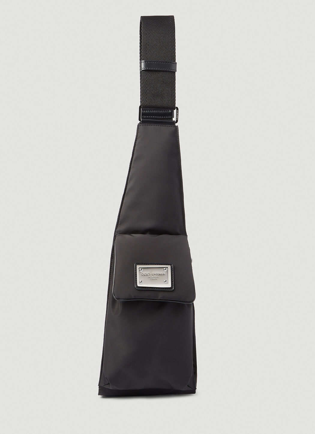 Dolce & Gabbana Logo Plaque Nylon Belt Bag Black dol0154004