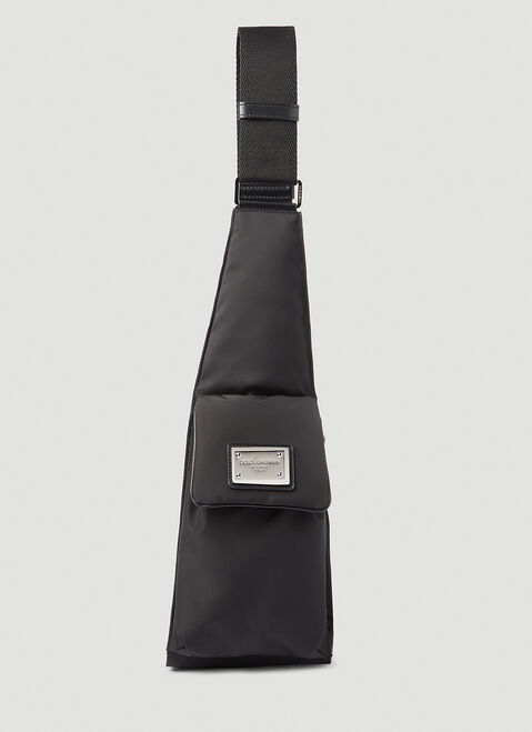 Dolce & Gabbana Logo Plaque Nylon Belt Bag Black dol0154004