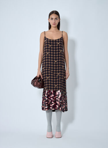 Dries Van Noten Embellished Slip Midi Dress Pink dvn0262021