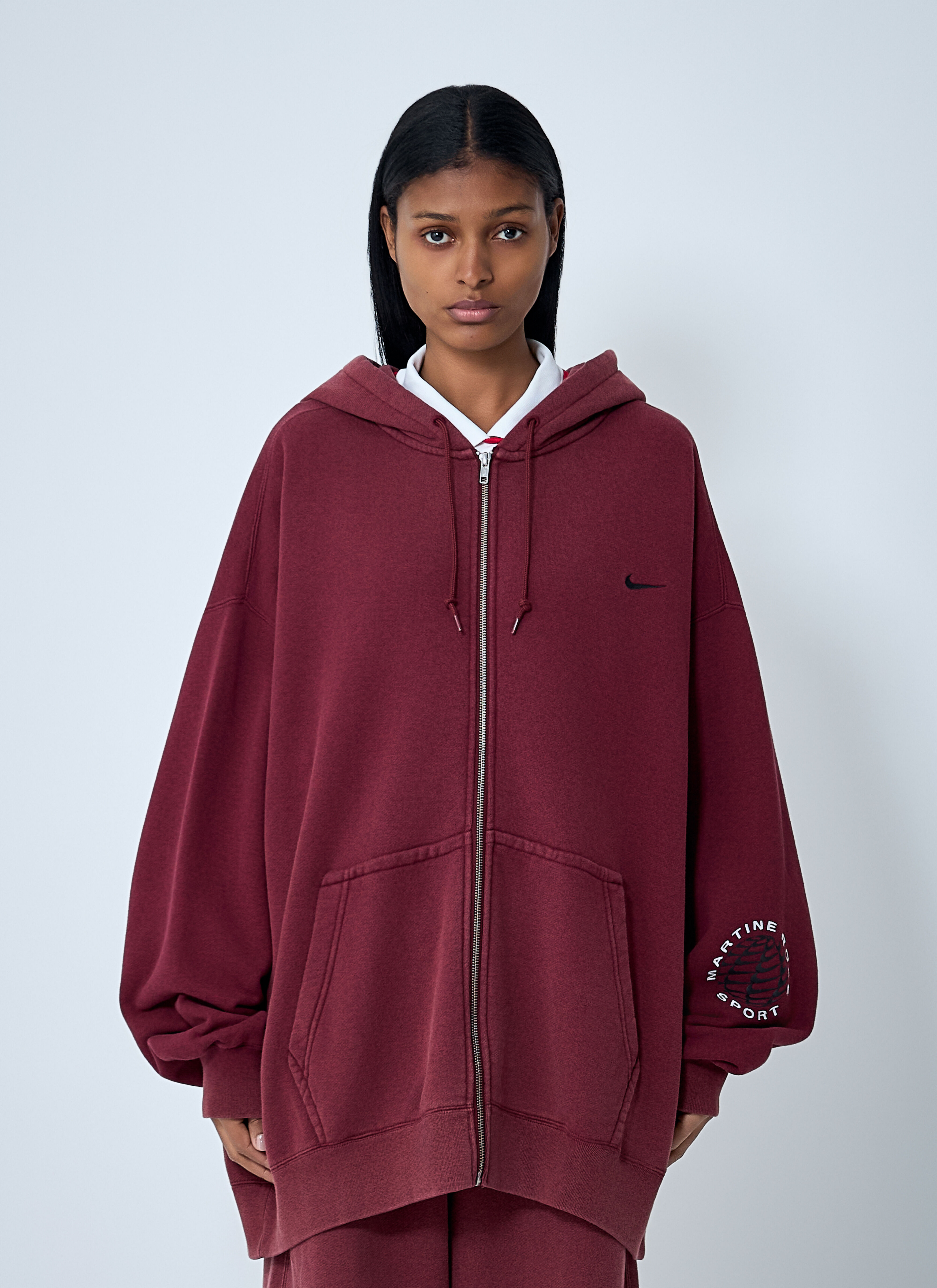 Nike x Martine Rose Women's' Logo Motif Hooded Zip-Up Sweatshirt
