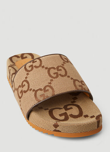 Gucci GG Jacquard Slides Beige guc0147112