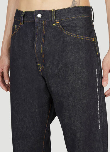 7 Moncler Fragment Text Print Jeans Black mfr0154004