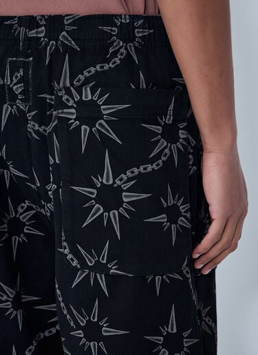 Brain Dead Printed Wide-Leg Trousers Black bra0162008