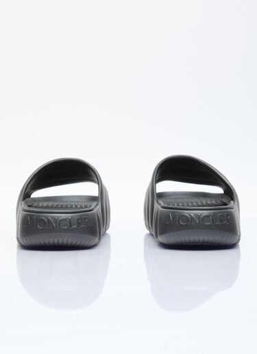 Moncler Lilo Logo Patch Slides Black mon0156033