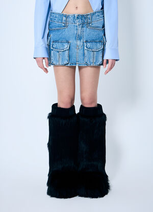 Alexander Wang Cargo Denim Mini Skirt Blue awg0259027